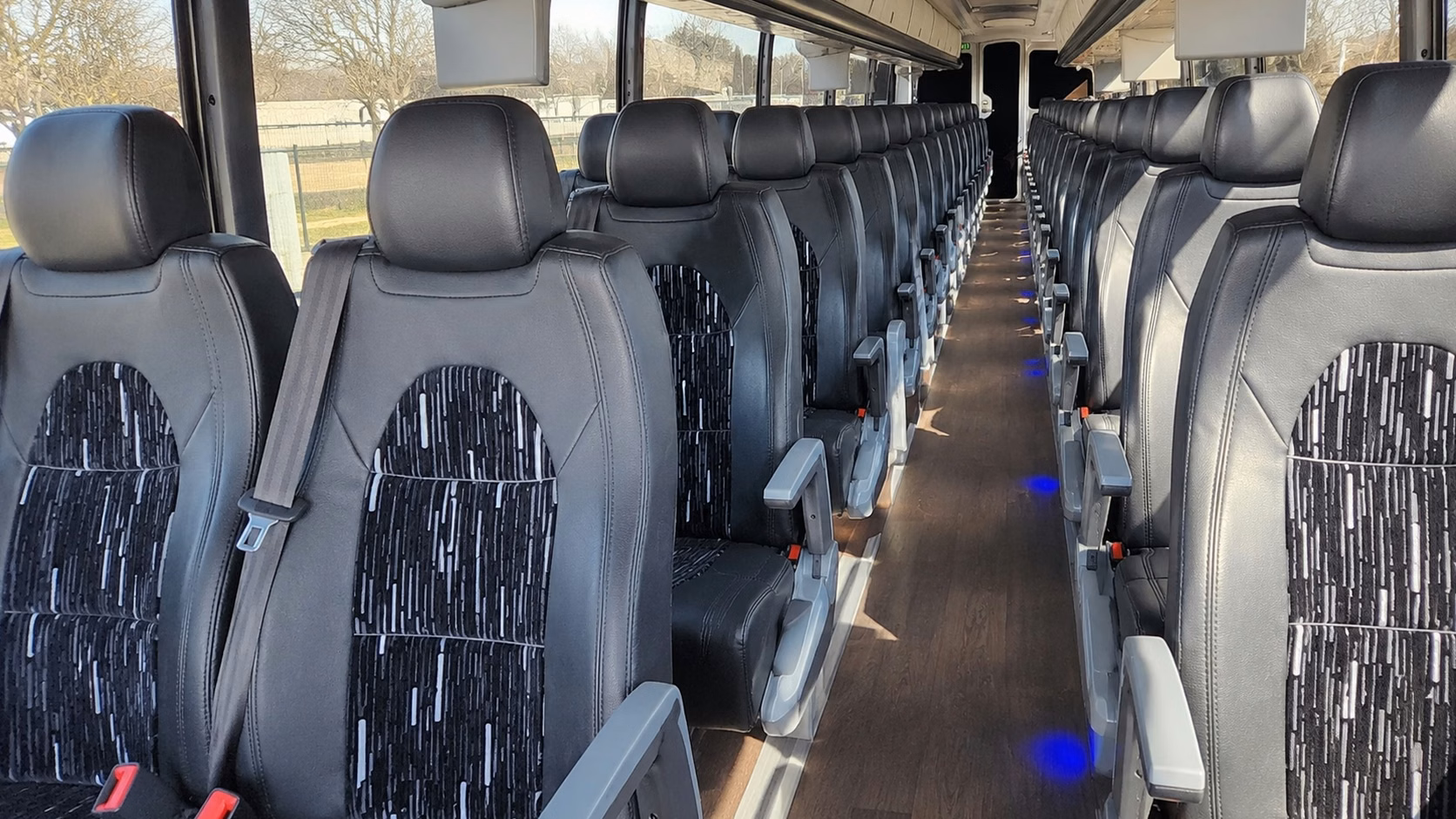 long beach charter bus rental inside
